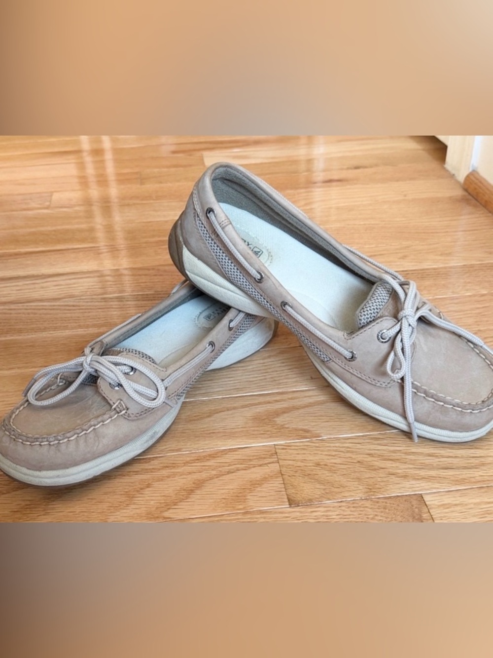 Sperry Top-Sider Leather Boat Shoes Women’s 8.5 Tan Comfort Coastal Preppy